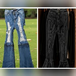 Distressed Denim Bell Bottoms Bundle-Purple Candy/JC & JQ/Womens Size Small